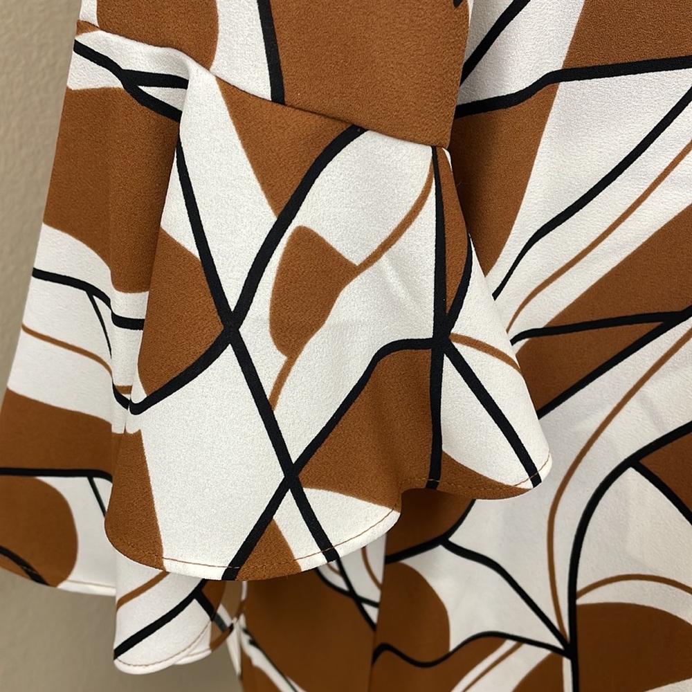 Alfani Printed Ruffle-Sleeve T Abstract Layers - Picture 4 of 7